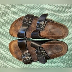 Birkenstock Arizona Sandals in Metallica Pewter color